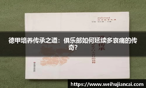 德甲培养传承之道：俱乐部如何延续多哀痛的传奇？